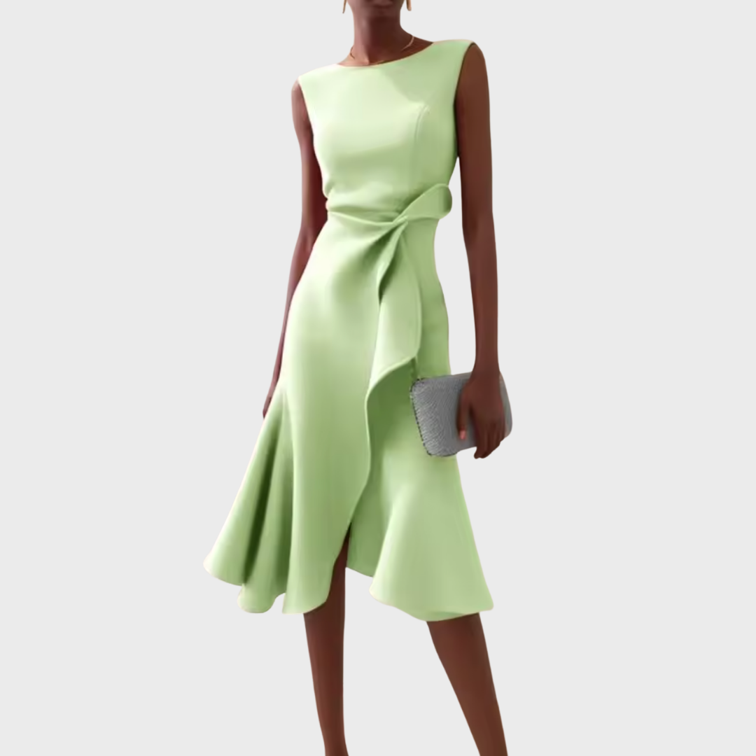 Sheila™ | Drapiertes Asymmetrisches Midi Kleid