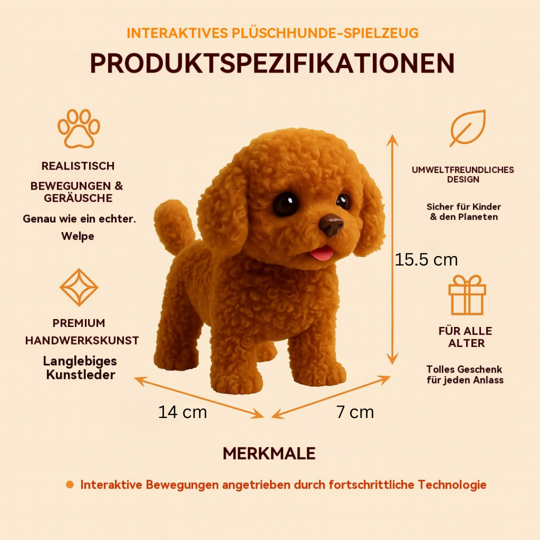 Interactive Plush Robot Puppy with Voice and Touch Response