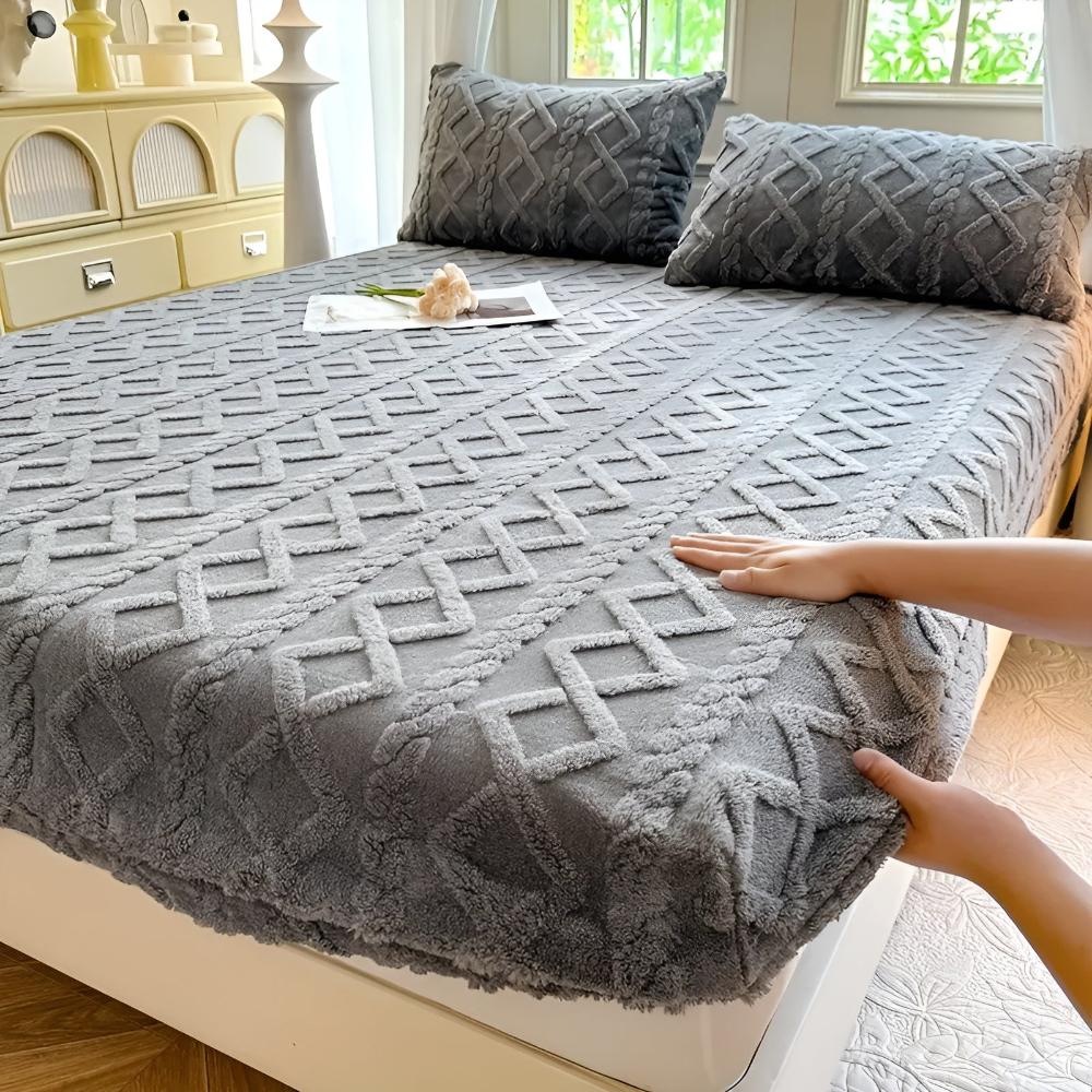 Ensemble de draps en velours sherpa de luxe - Literie douce, douillette et chaude