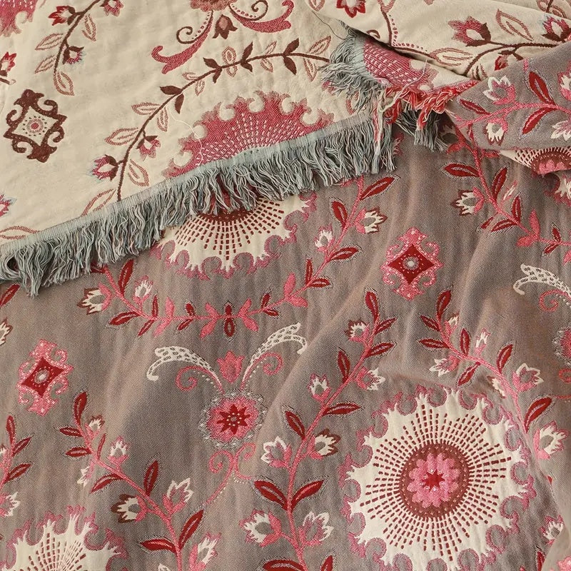 Umkehrbare Retro Mandala Wurfdecke für gemütliche Wohnkultur