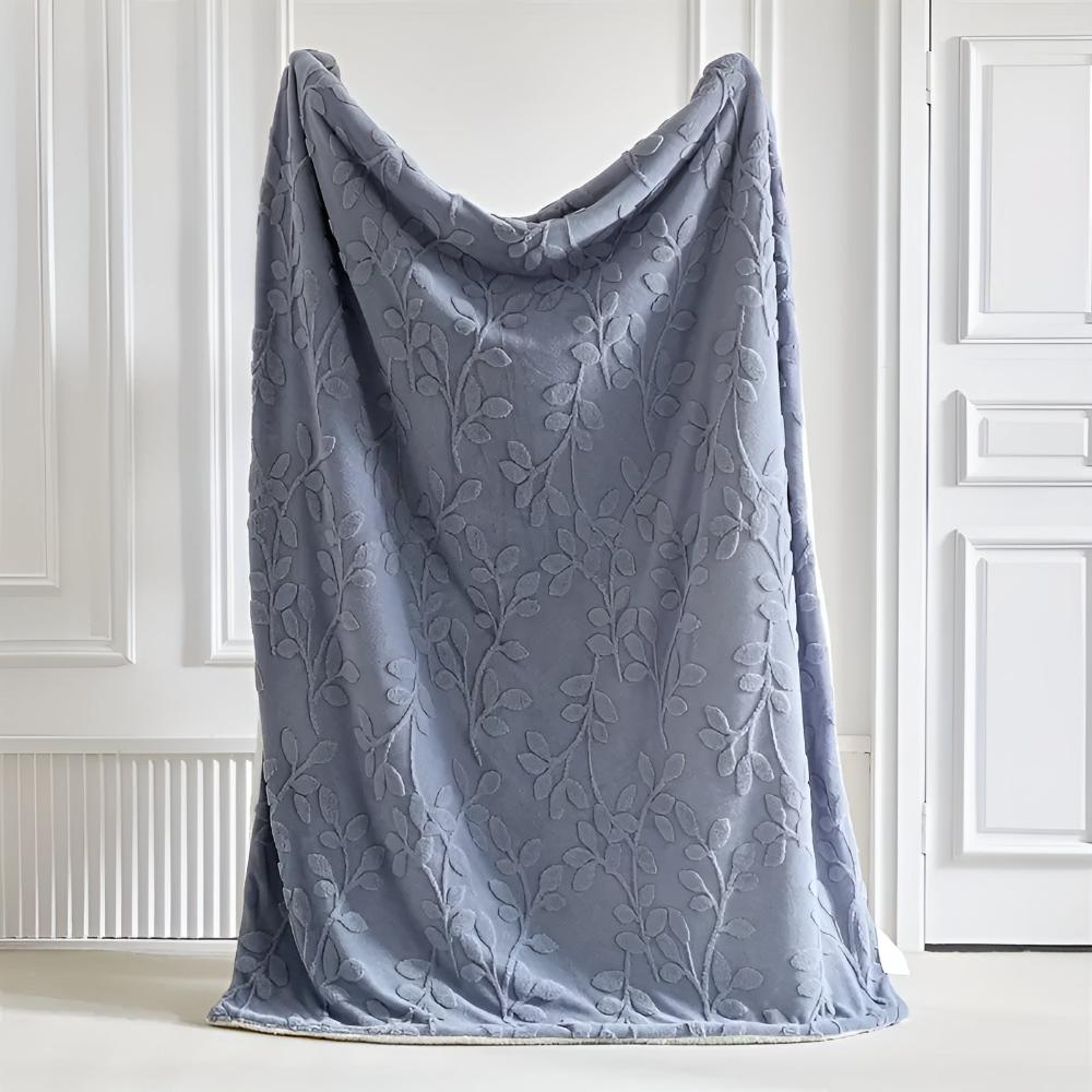 Gemütliche Blatt-Sherpa-Decke für Wärme und Stil - Weiche Wurfdecke