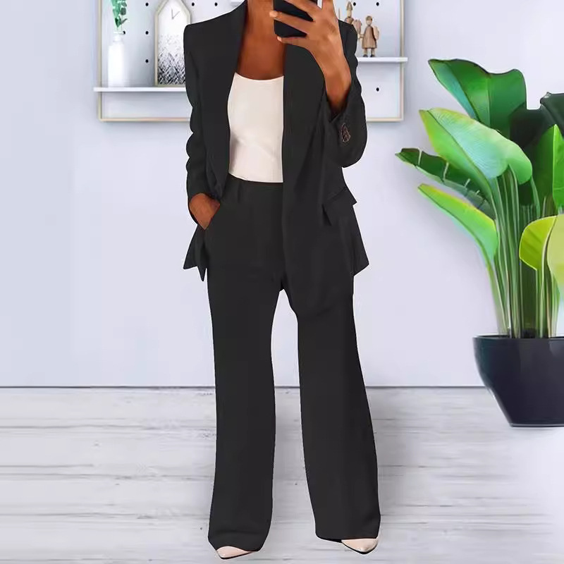 Ein-Knopf Blazer Hosenanzug Set