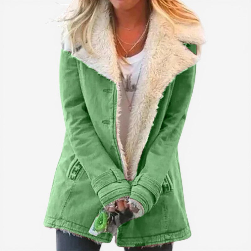 Manteau à manches longues avec col cranté