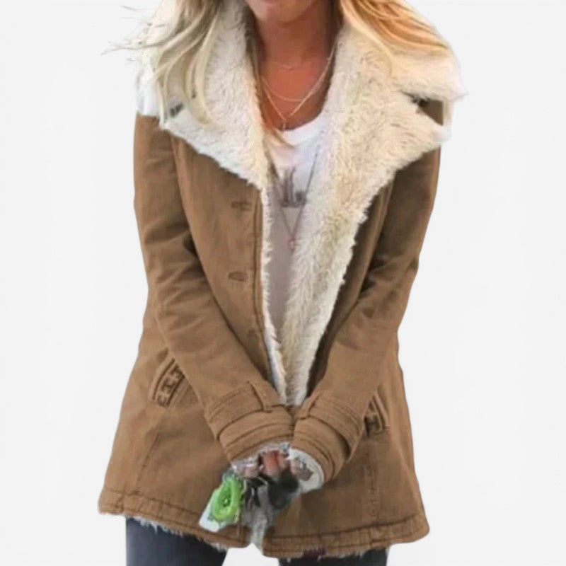 Manteau à manches longues avec col cranté