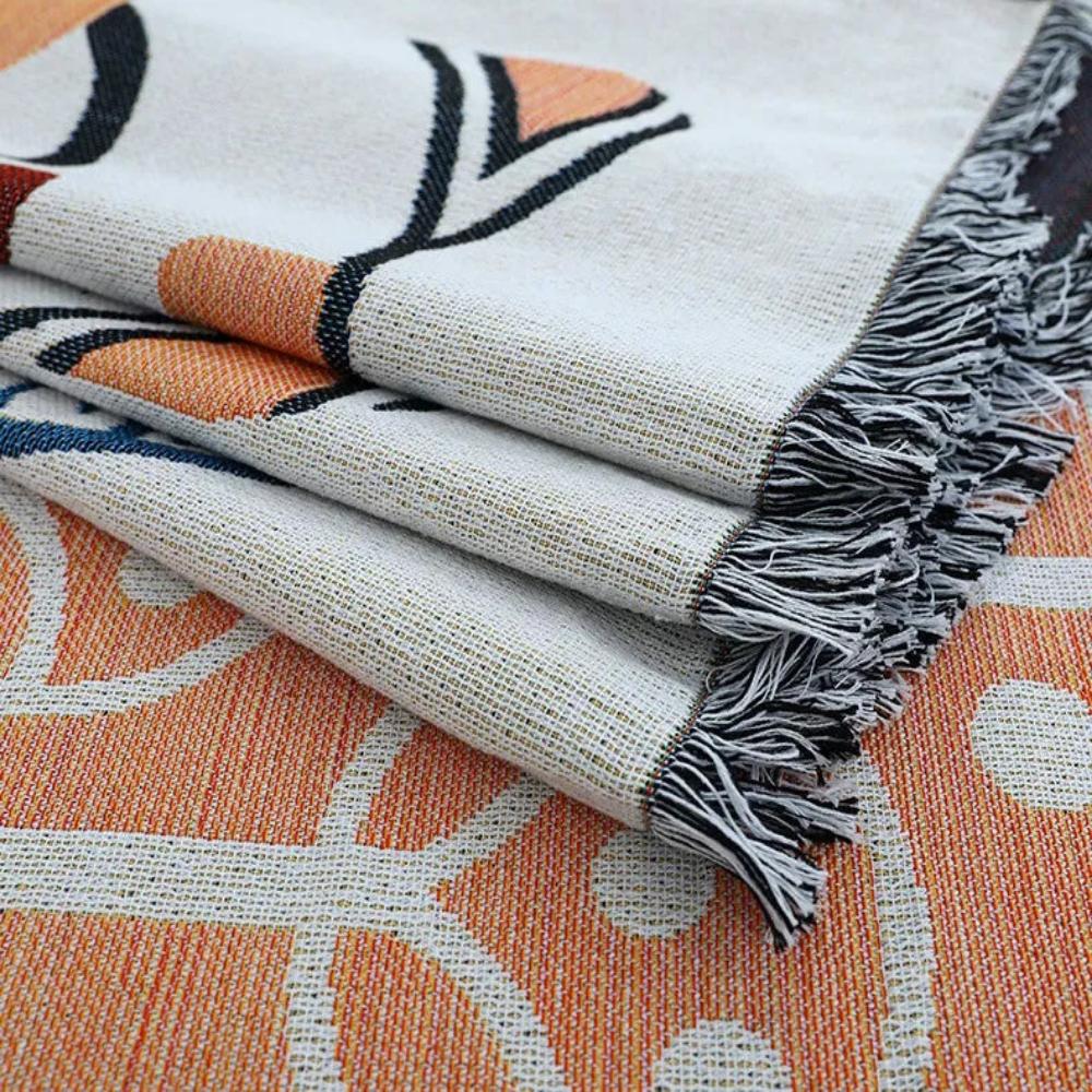 All-Season Couch Cover with Tassels - Stylish Sofa Protector