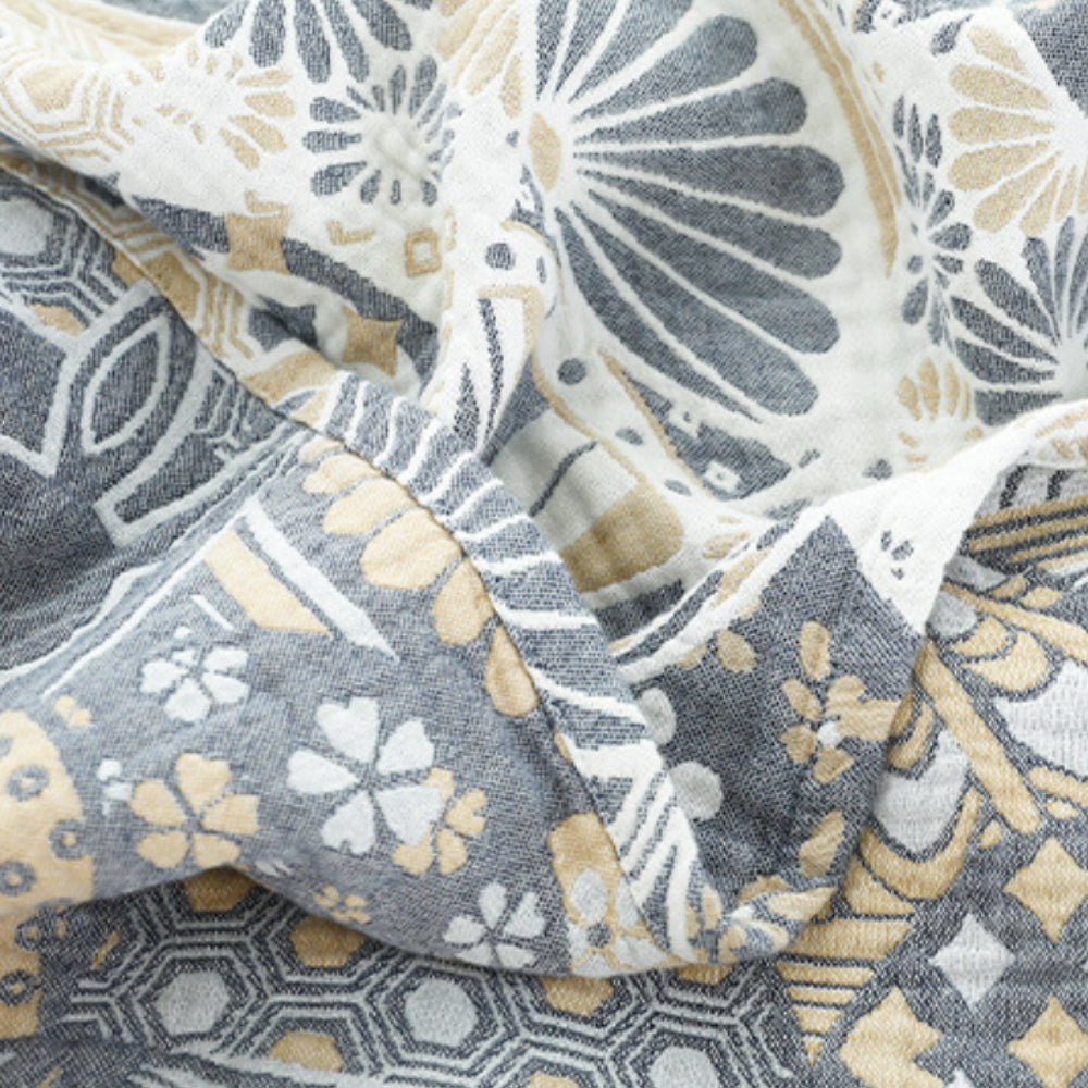 Plaid en coton à quatre couches confortable pour maison et voyage