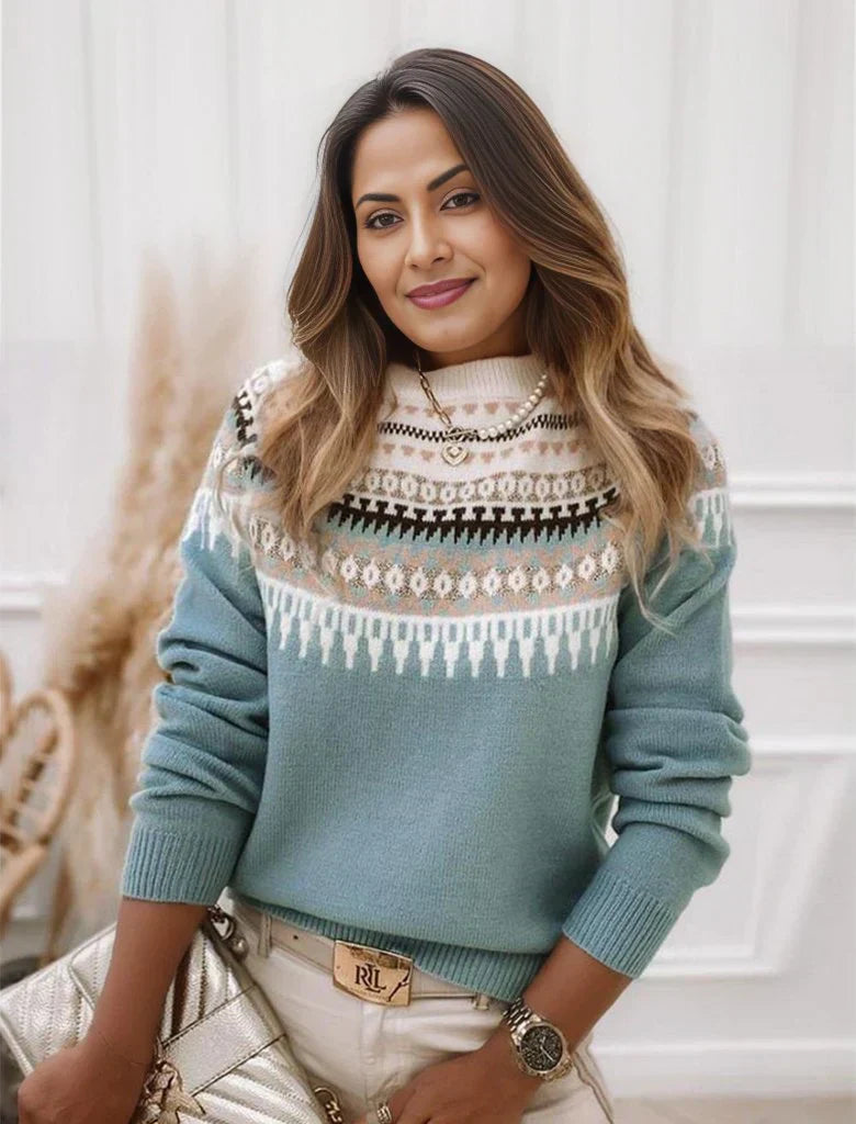 Olivia Norwegischer Pullover – Damenpullover mit nordischem Muster