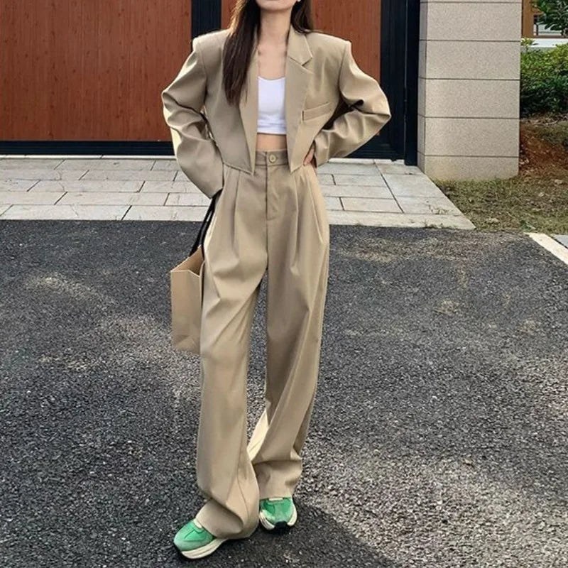 Damen Zweiteiliges Blazer- und Hosen-Set