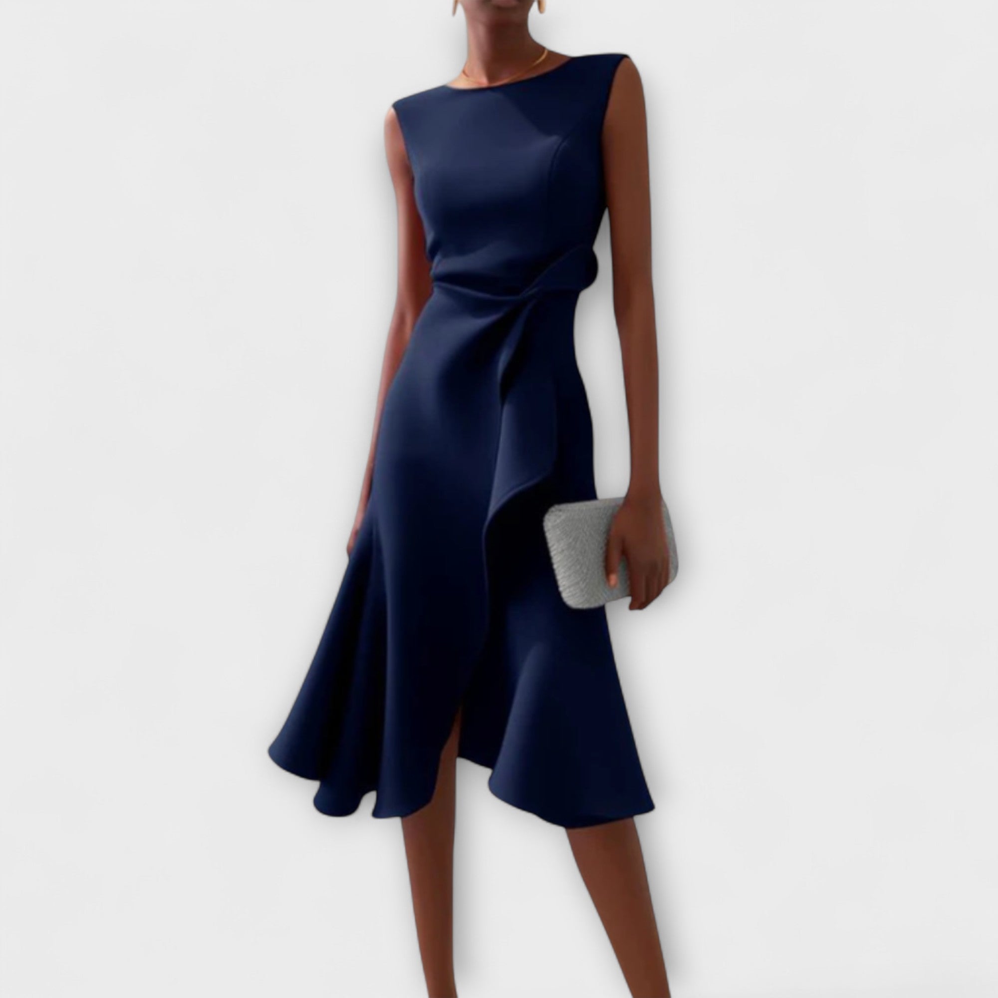 Sheila™ | Drapiertes Asymmetrisches Midi Kleid