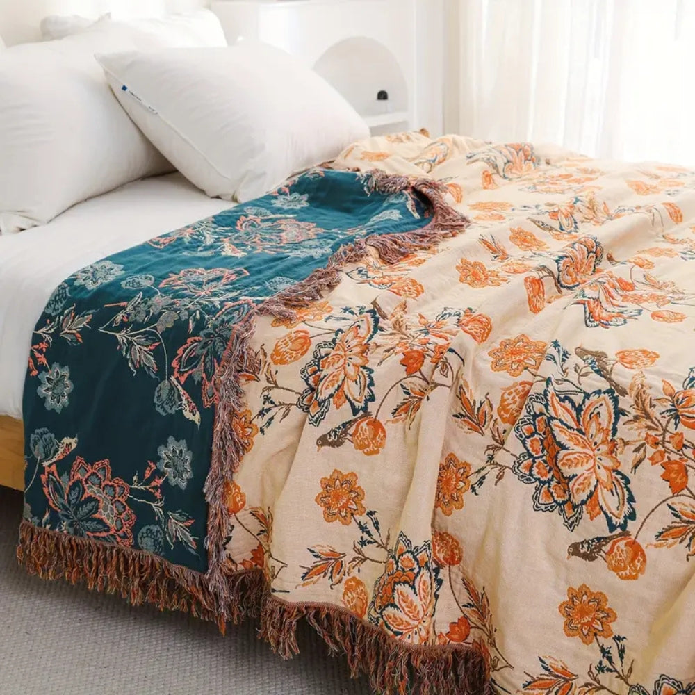 Gemütliche Boho rustikale Wurfdecke für Wohnkultur und Wärme