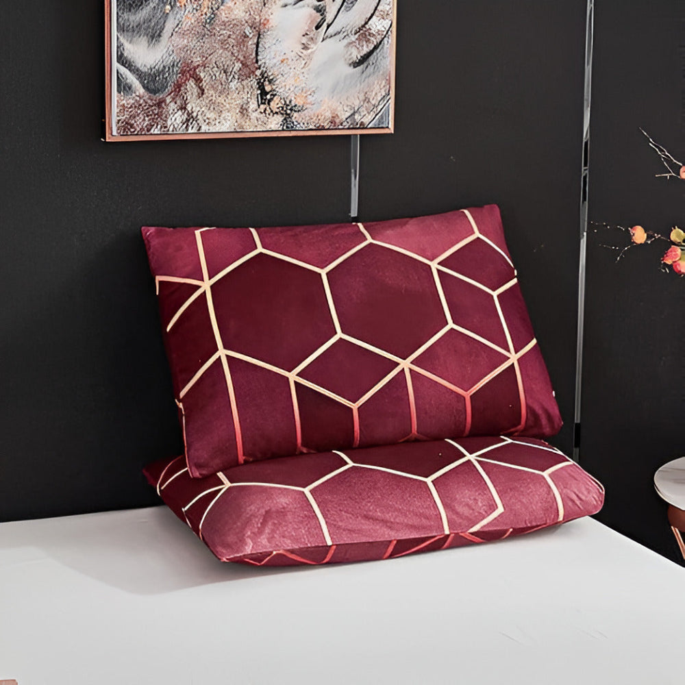 Golden Cosmo Hive | 3-teiliges Luxus-Bettbezugset für Bettwäsche