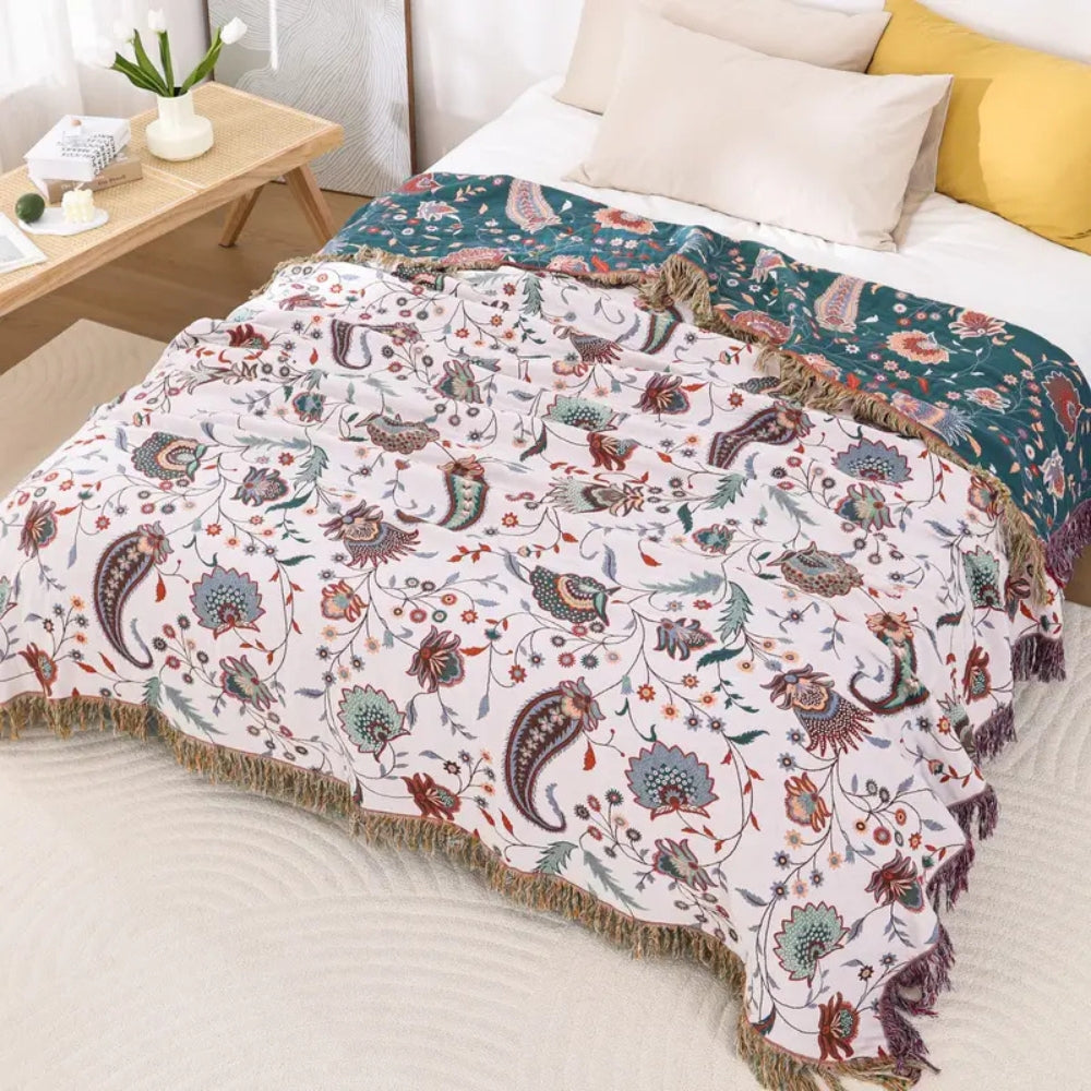 Plaid vintage doux réversible pour décoration intérieure chaleureuse