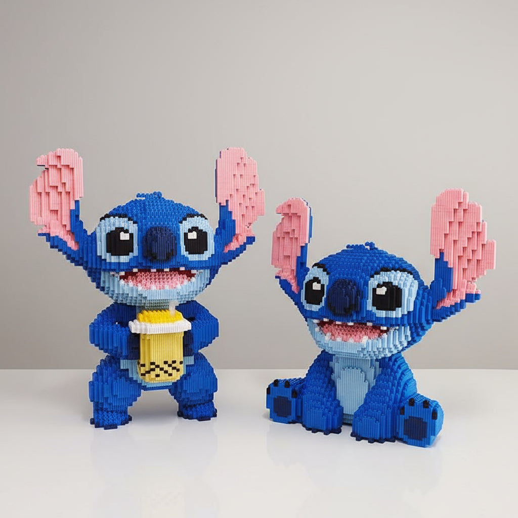 Seated Blue Creature Building Block Set, Approximately 6,000 Pieces