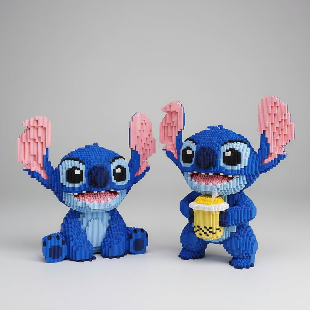 Seated Blue Creature Building Block Set, Approximately 6,000 Pieces
