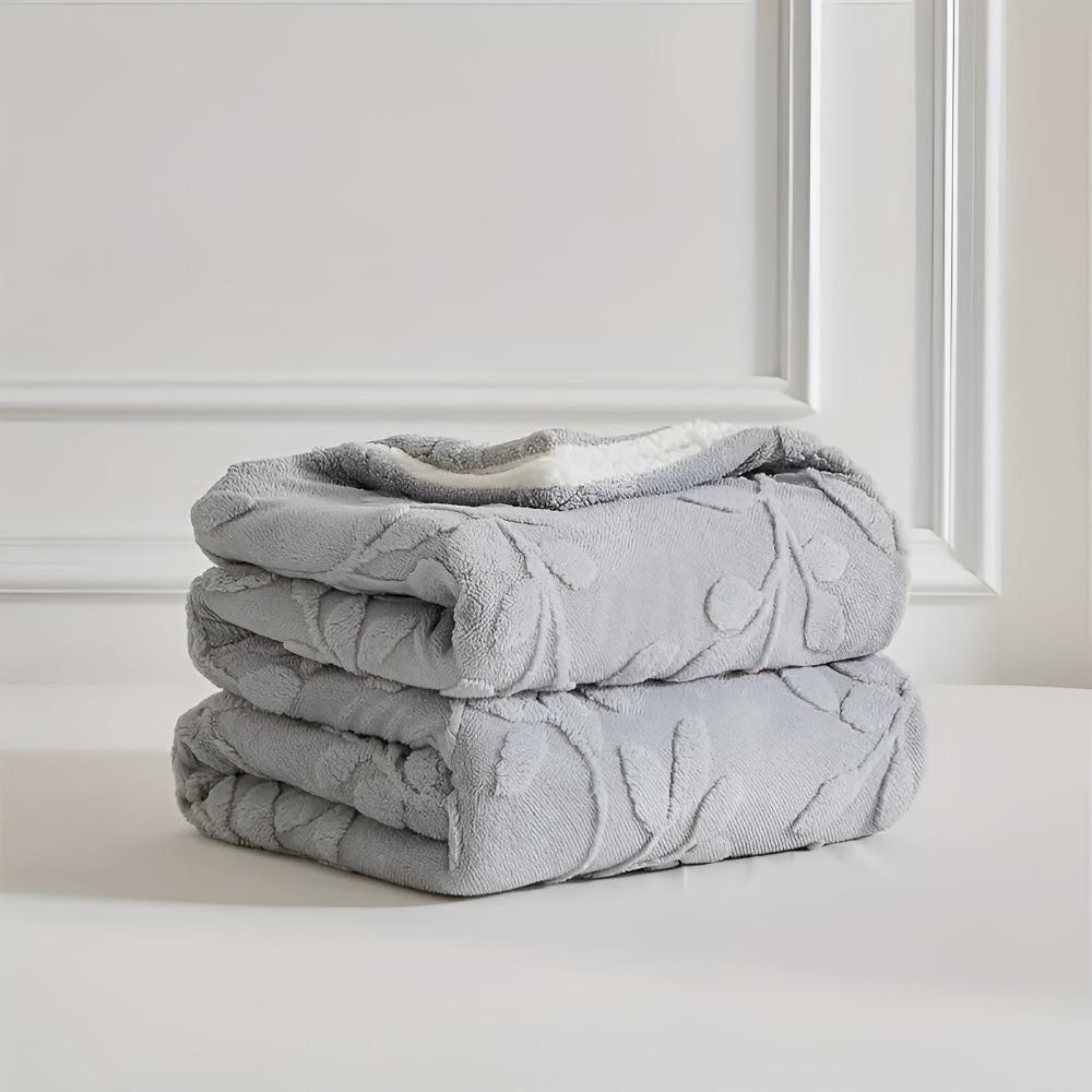 Gemütliche Blatt-Sherpa-Decke für Wärme und Stil - Weiche Wurfdecke