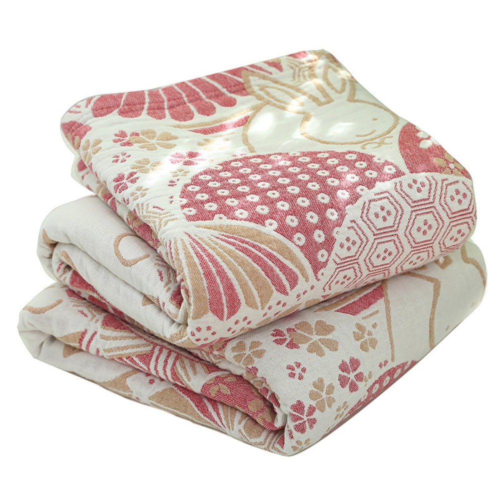 Plaid en coton à quatre couches confortable pour maison et voyage