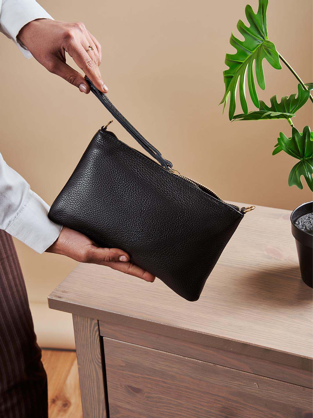 Eleganza Duo-Größe Leder-Clutch