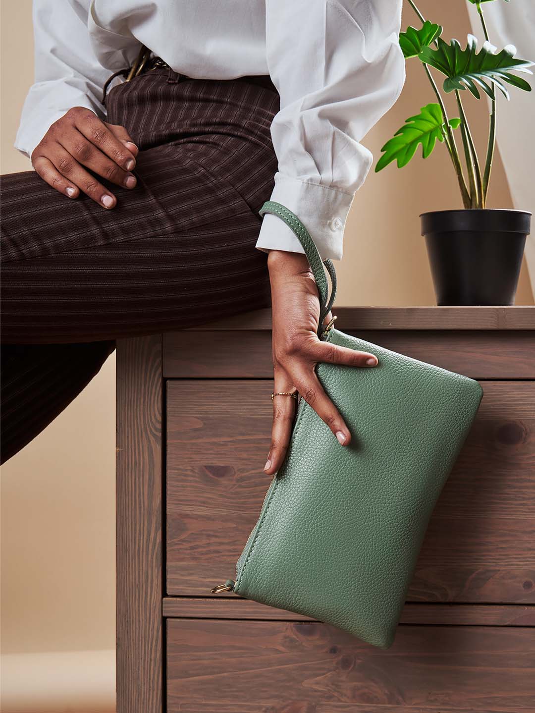 Eleganza Duo-Größe Leder-Clutch