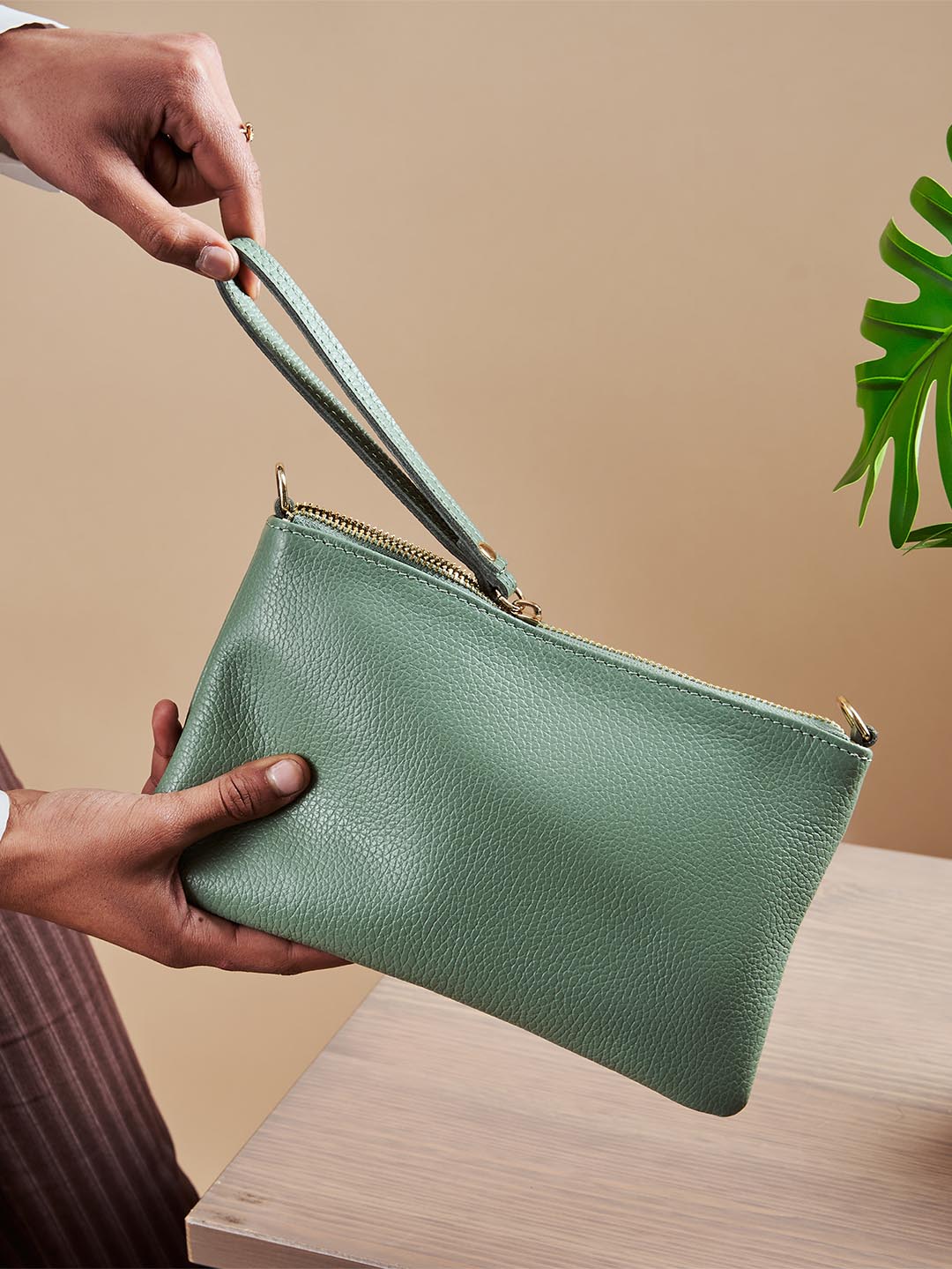 Eleganza Duo-Größe Leder-Clutch
