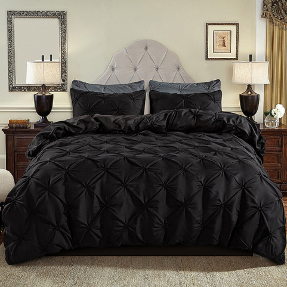Ensemble de housse de couette Amore luxe à plis pincés - Ensemble de literie élégant