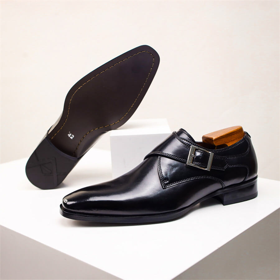 Valente | Herren Italienische Leder Monk Strap Schuhe