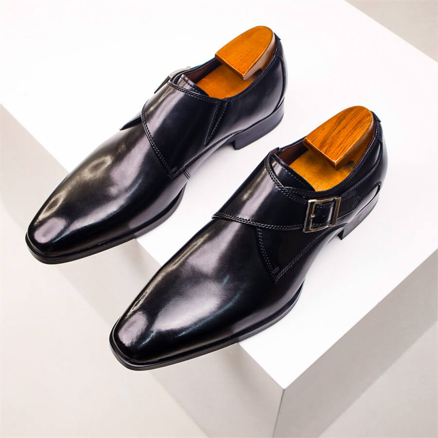 Valente | Herren Italienische Leder Monk Strap Schuhe