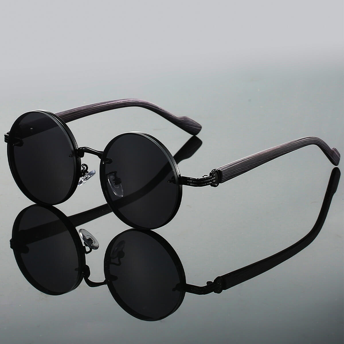 Lunettes de soleil rondes en métal pour hommes Torvane