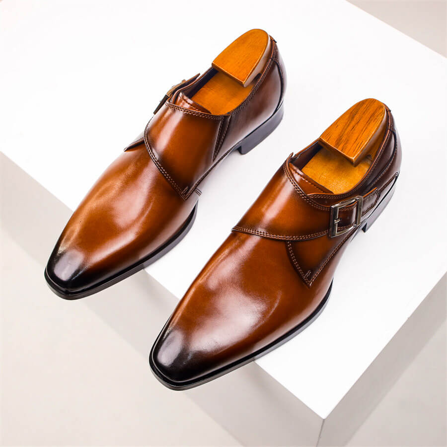 Valente | Herren Italienische Leder Monk Strap Schuhe