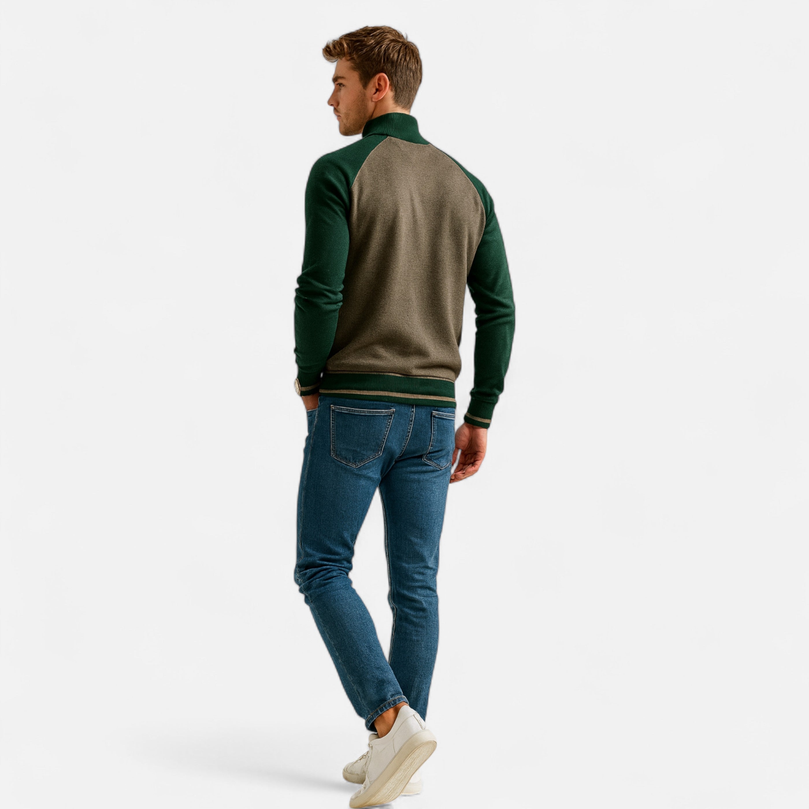Dorevelle Herren Mit Reißverschluss Baumwollpullover