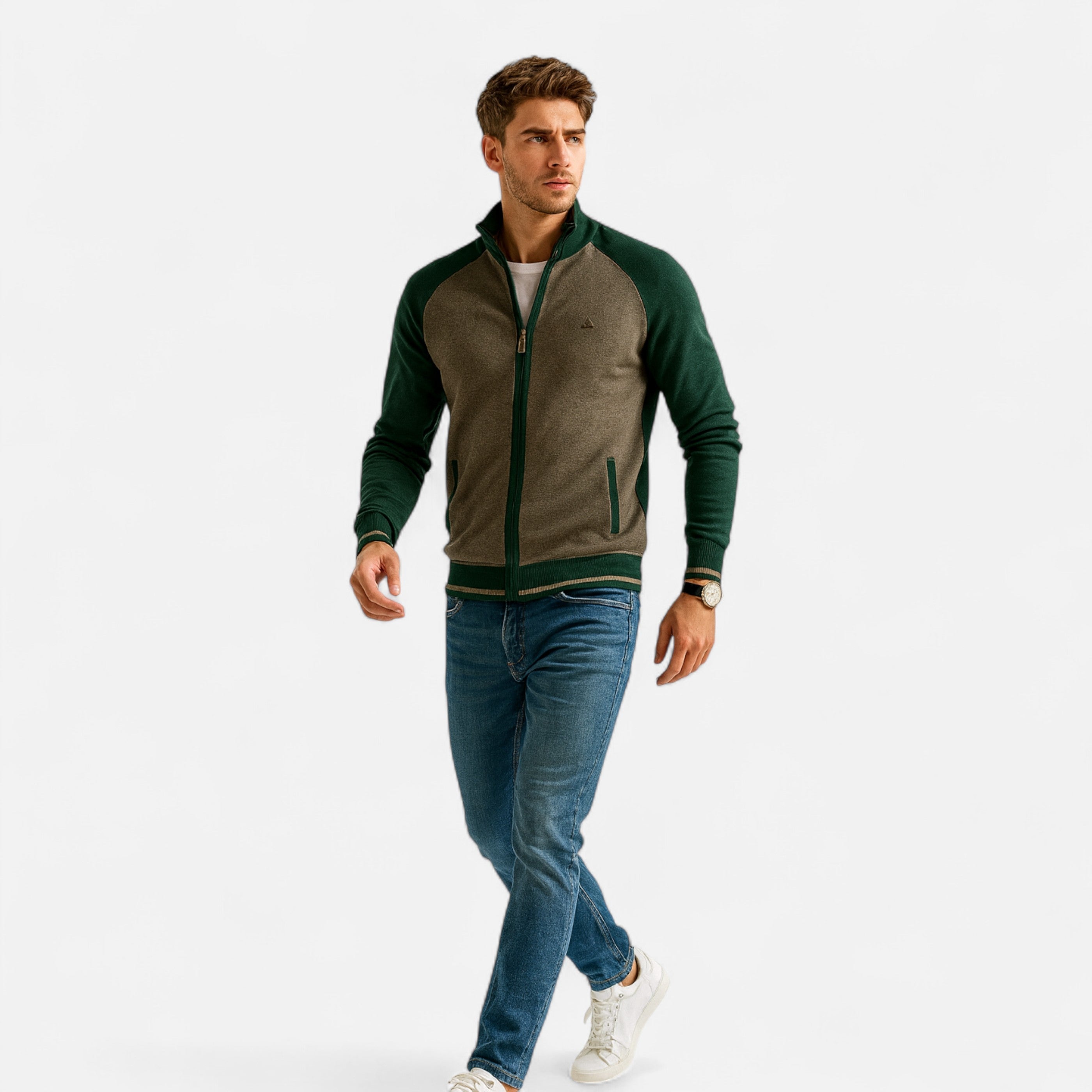 Dorevelle Herren Mit Reißverschluss Baumwollpullover