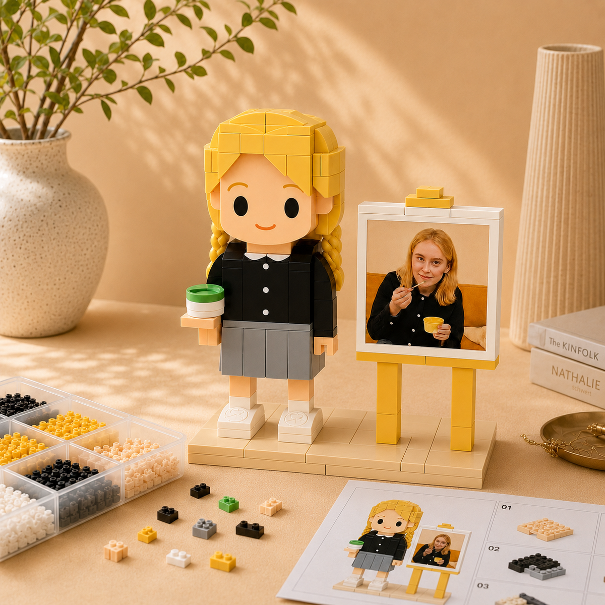 Personalised Photo Building Block Figure, One Person