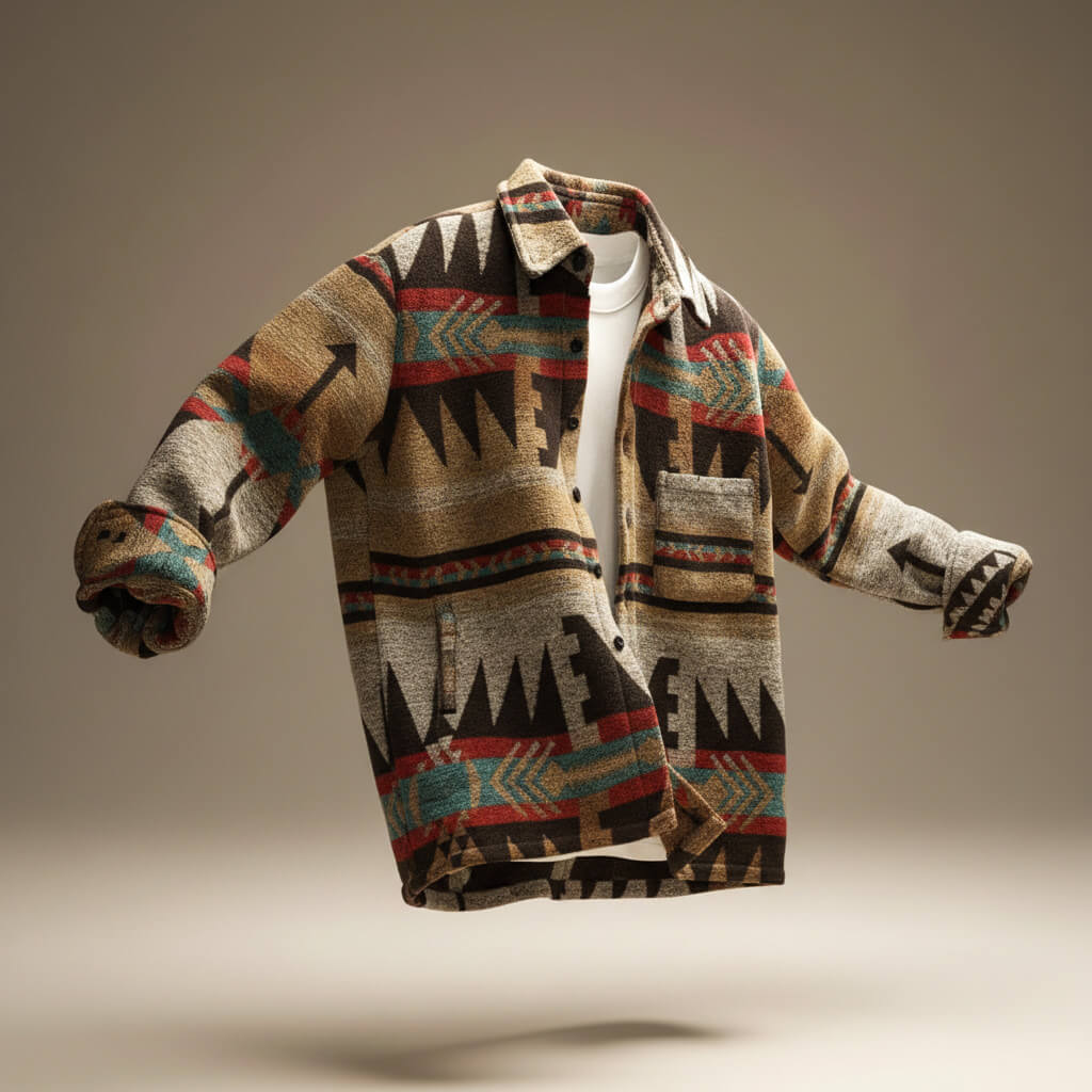 Crello | Herren Gemusterter Wollmantel