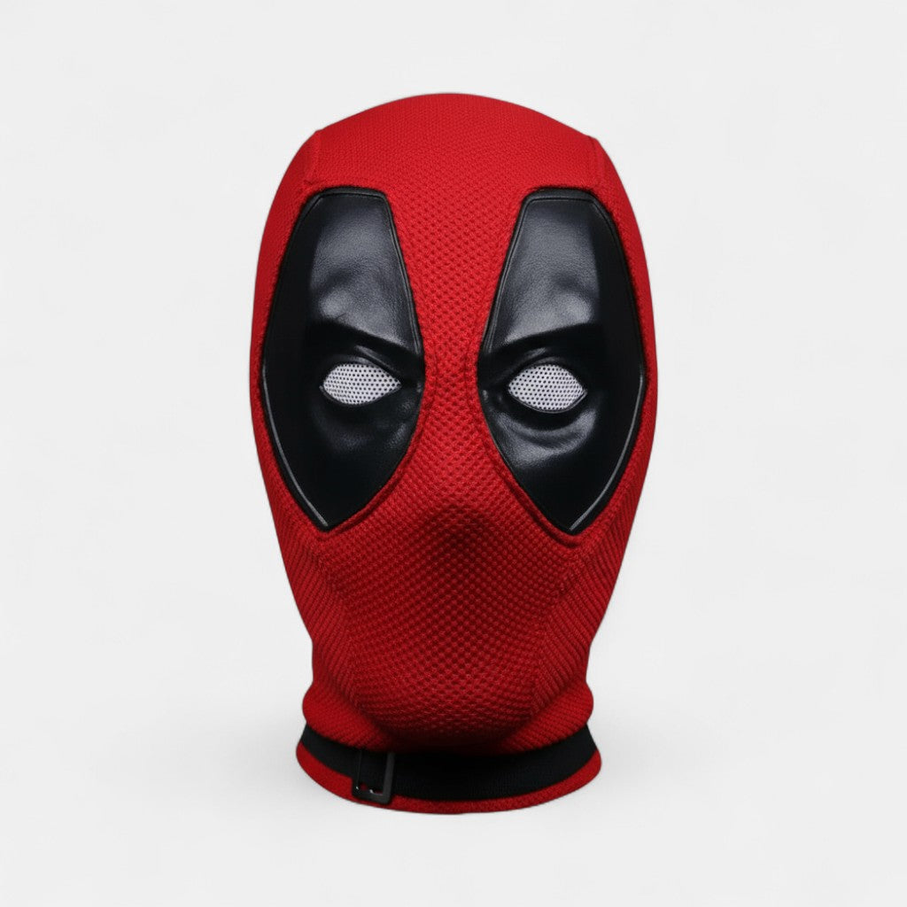 Masque en coton tricoté de Deadpool - Accessoire de cosplay avec fermeture éclair arrière