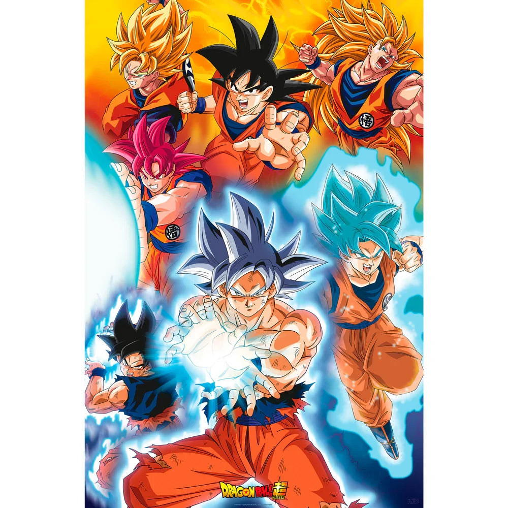 Dragon Ball Goku's Transformations Maxi Wall Poster - 61 x 91.5 cm