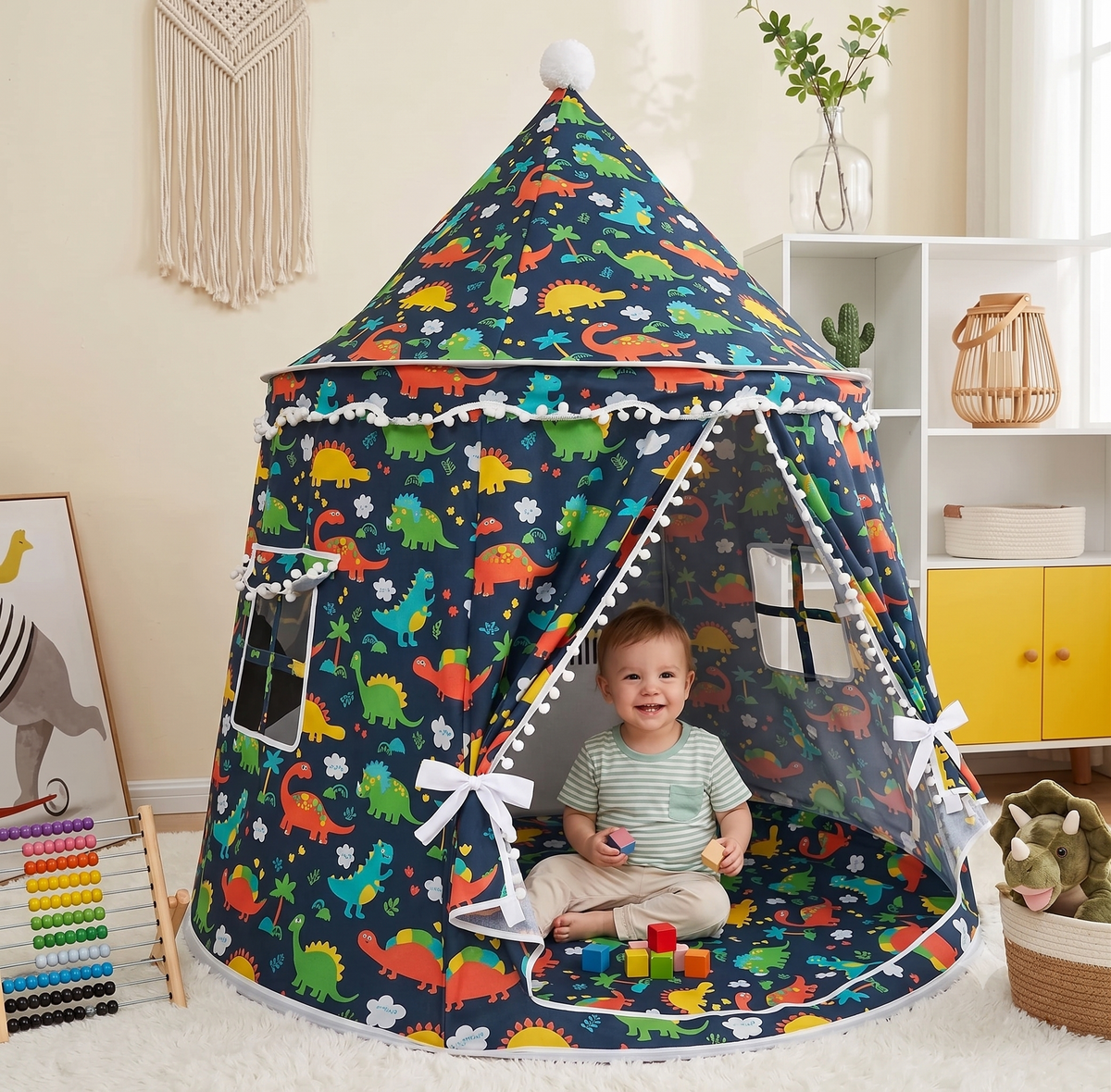 Kids' Indoor Princess Teepee Play Tent, 110 × 125 cm