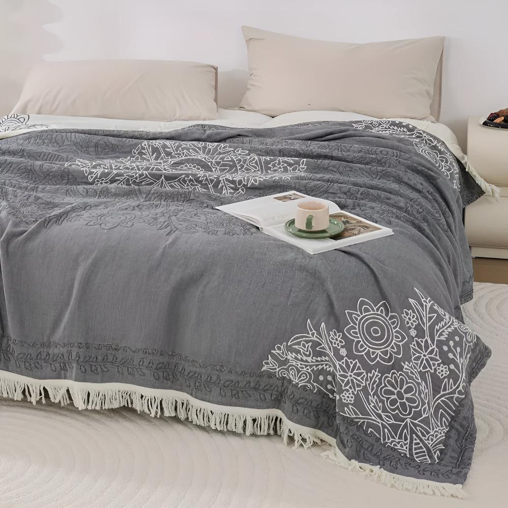 Gemütliche Scandi Chic Baumwollwurfdecke für Wohnkultur & Komfort