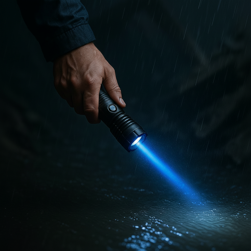 Hochleistungsblaue taktische Strahl Militär Taschenlampe