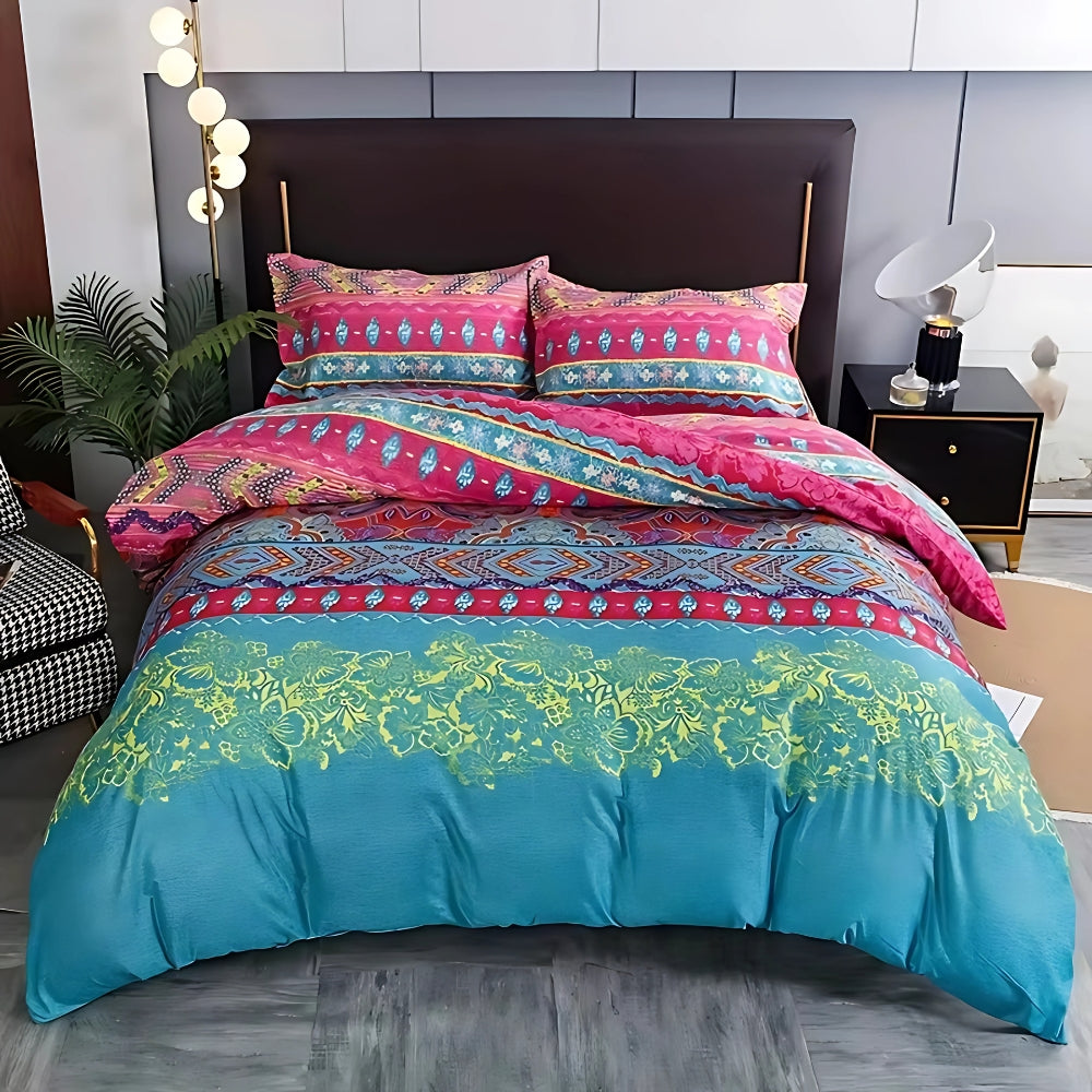 Boho-Stamm-Muster Bettbezugset - Stilvolle Bettwäsche für Wohnkultur