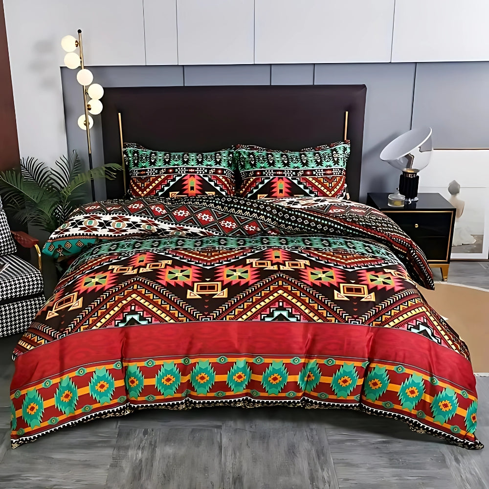 Boho-Stamm-Muster Bettbezugset - Stilvolle Bettwäsche für Wohnkultur