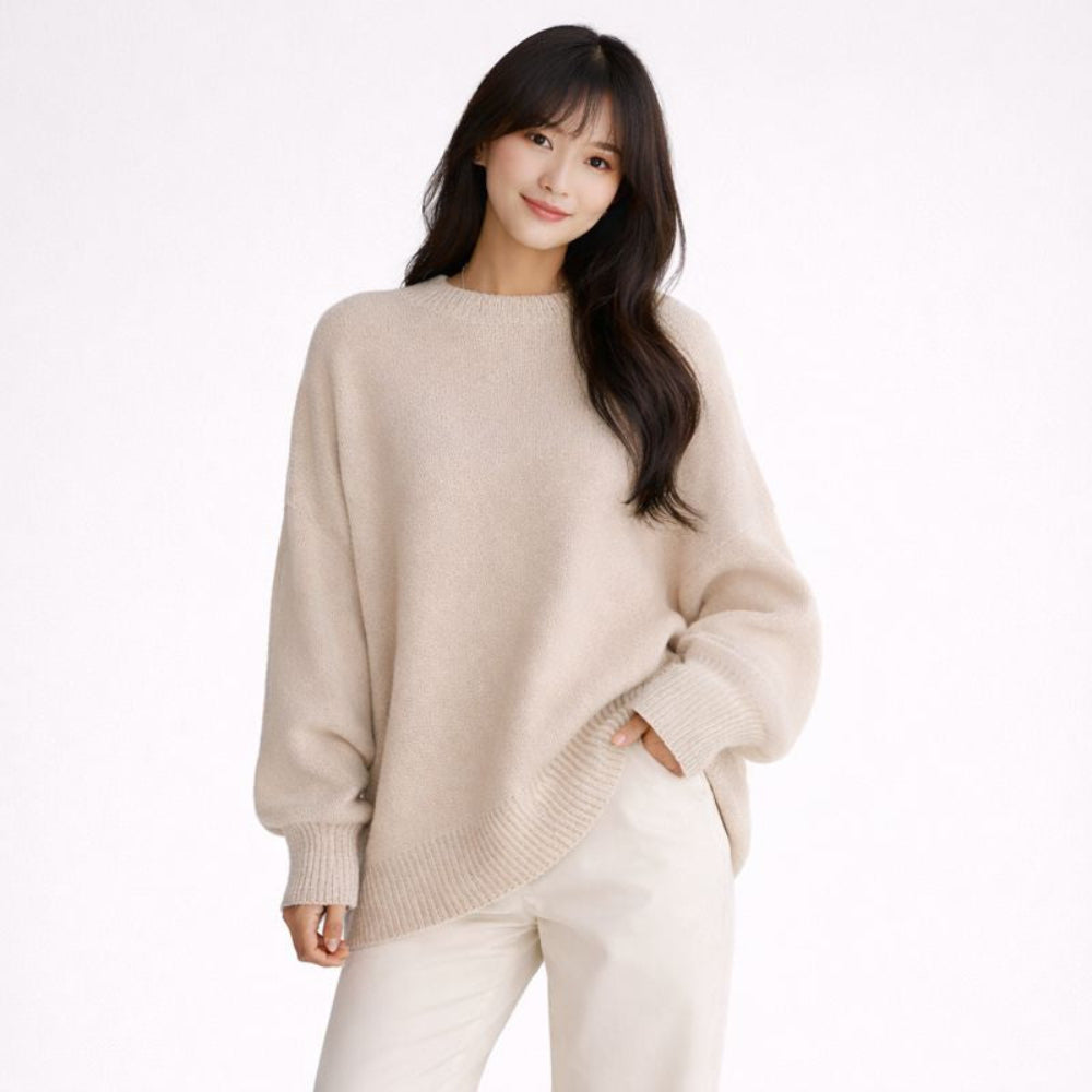 Johanna | Damen Übergroßer Strickpullover | Weich auf der Haut & warmen Komfort | Lässiger Schnitt für Lagenlook | Zeitlos elegant für jeden Tag