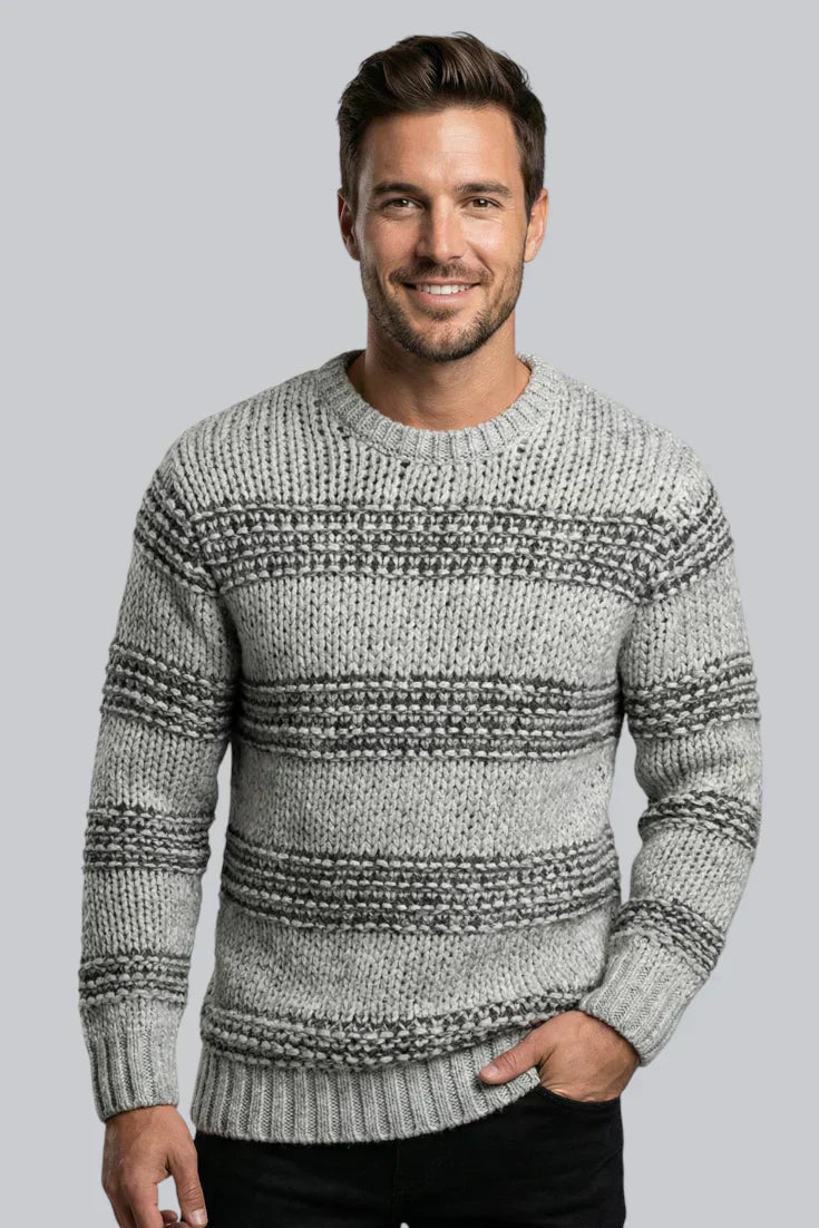 Men’s Chunky Jumper featuring Long Sleeves and Ribbed Cuffs