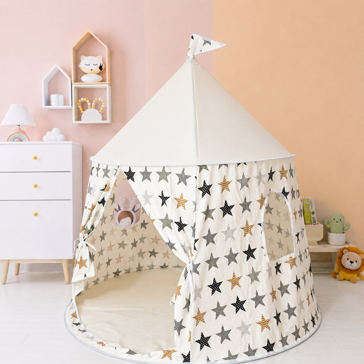 Kids' Indoor Princess Teepee Play Tent, 110 × 125 cm