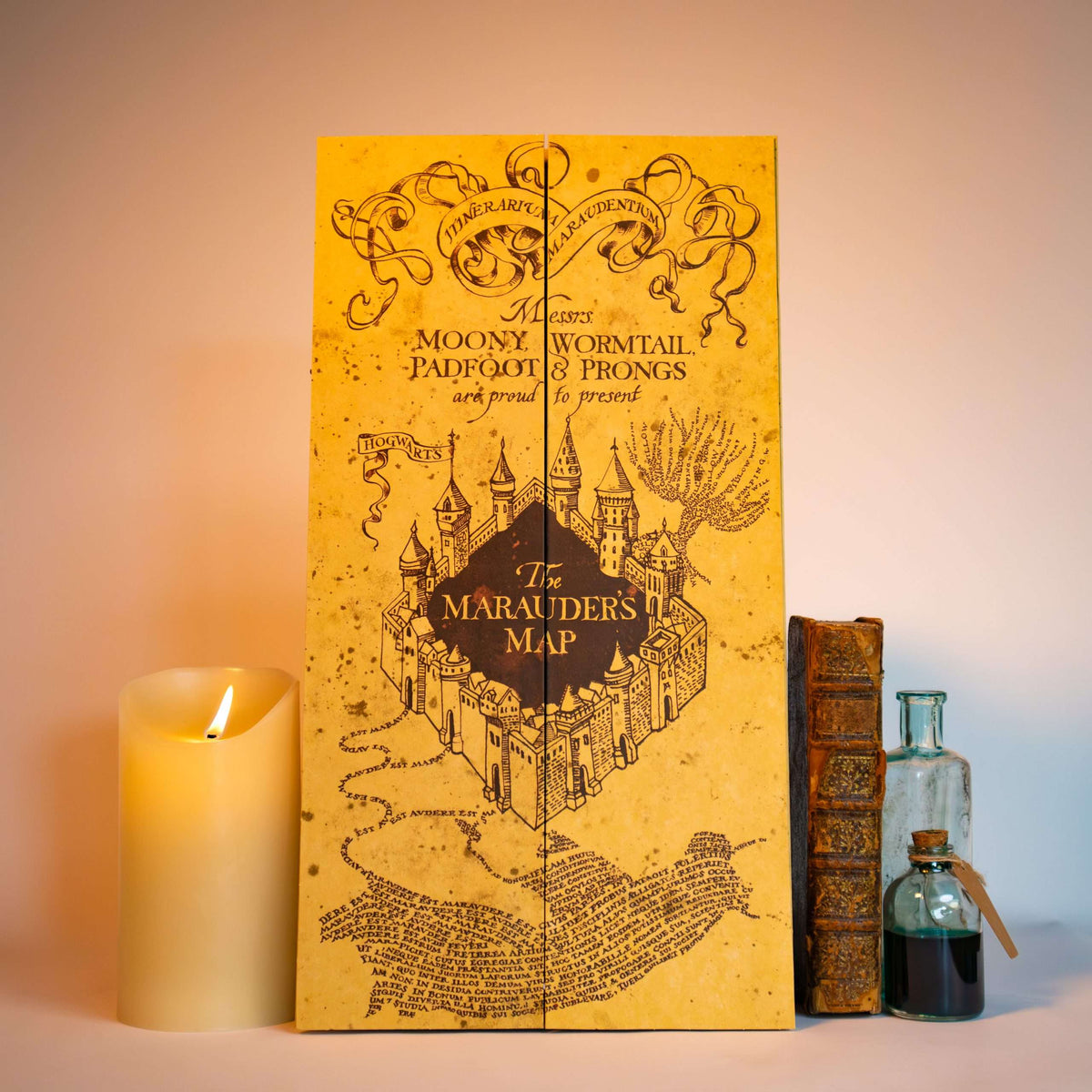 Harry Potter Replik der Karte des Rumtreibers - ausklappbare Requisite, 39 x 183 cm
