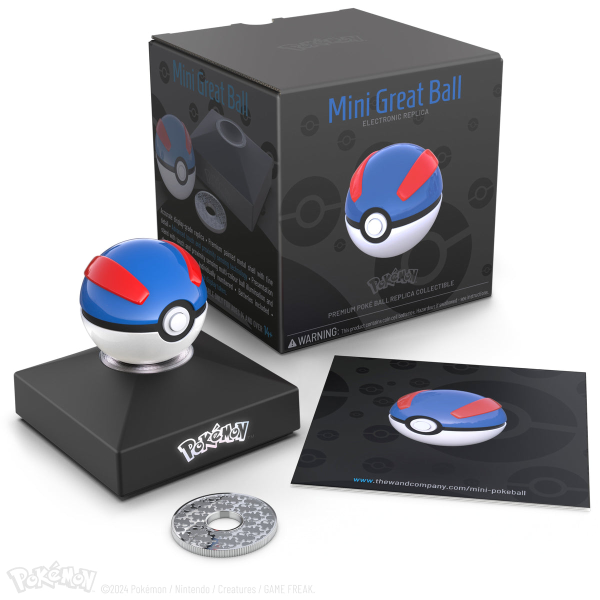 Réplique interactive de la Mini Super Ball en métal moulé Pokémon