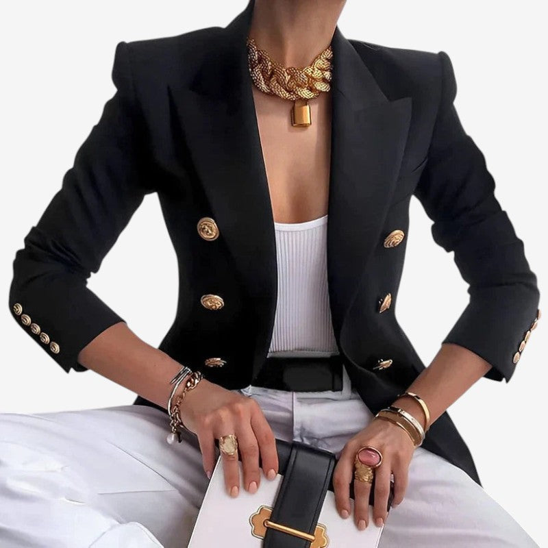 Blazer structuré pour femme avec épaules marquées