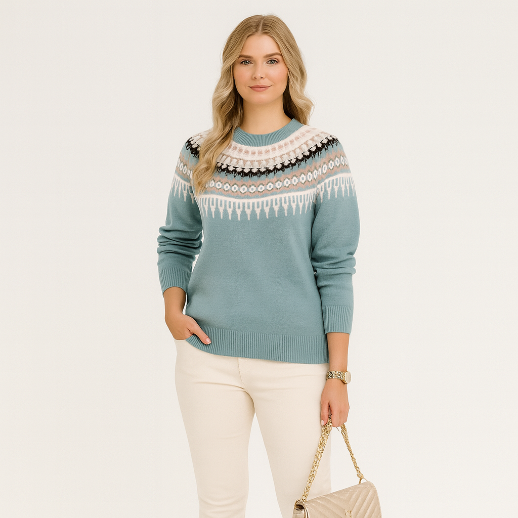 Olivia Norwegischer Pullover – Damenpullover mit nordischem Muster