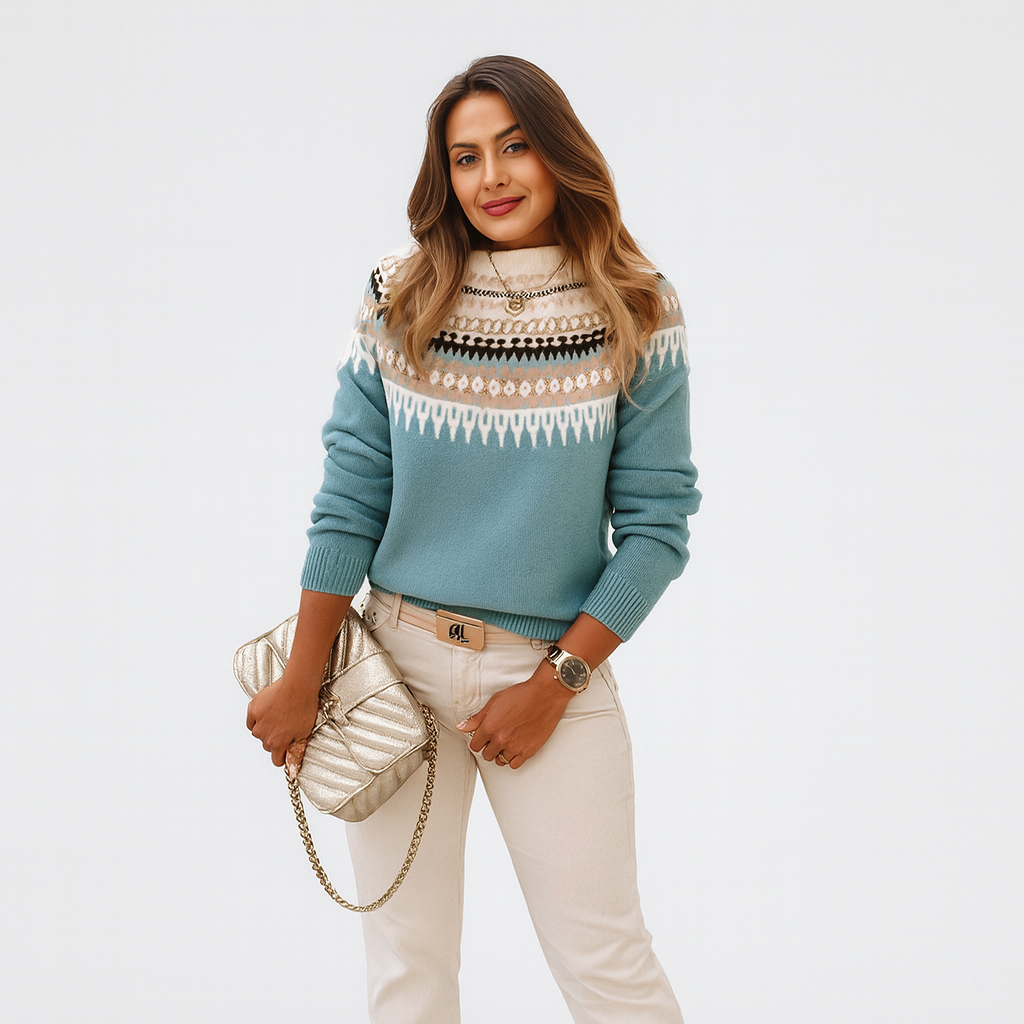 Olivia Norwegischer Pullover – Damenpullover mit nordischem Muster