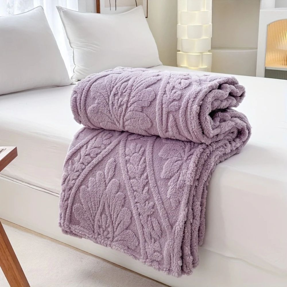 Gemütliche Paris Web Jacquard Fleece-Decke für Zuhause & Reisen