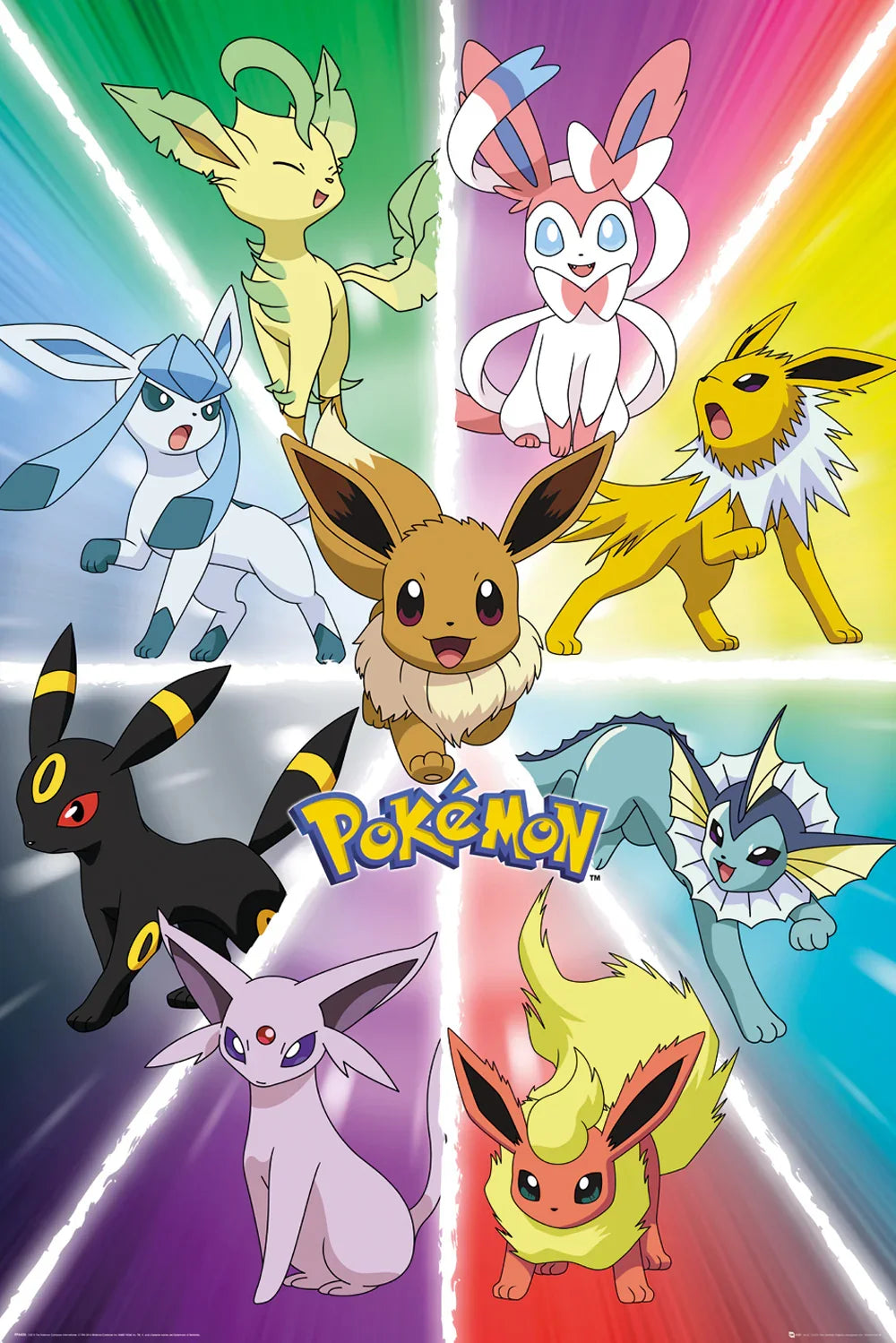 Pokémon Evoli-Entwicklungen Maxi-Wandposter - 61 x 91.5 cm
