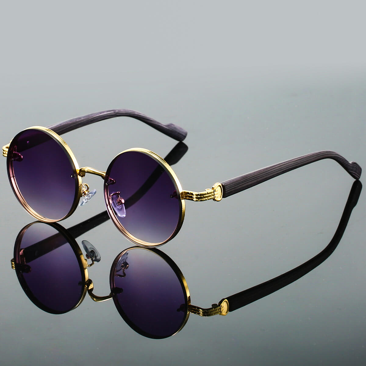 Lunettes de soleil rondes en métal pour hommes Torvane